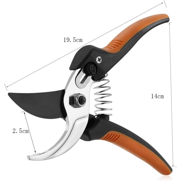 Beskjæringssaks, tresaks, håndsaks, rustfritt stål, profesjonell hagesaks, bypass med SK-5 stålblad og låsemekanisme