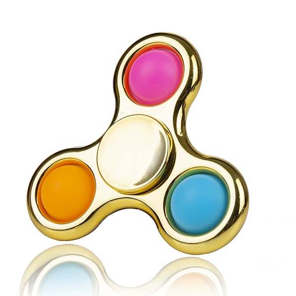 Pop it Fidget Leksak, Portabel Fidget Poppet Stresslindring Anti-Ångest Poper Spinner Metallisk Guld Hand Leksak Hjärn Utvecklings Leksak Gåva till Barn