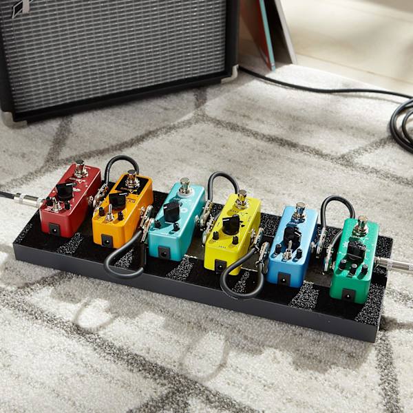 1/4 tommers gitarpatch-hjelpekabel, rett vinkel, 6 tommers lengde (0,15 m), 6-pakning, svart