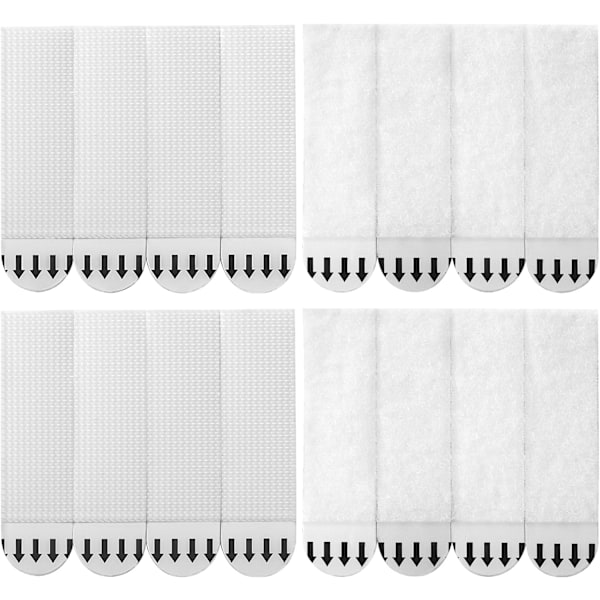 36 par (72 remser) medium limende bilderamme-strips, kraftige, bilde-lerret-henger, fotoramme-klistremerker for vegg, flyttbar veggfeste D White Medium  32 Pairs