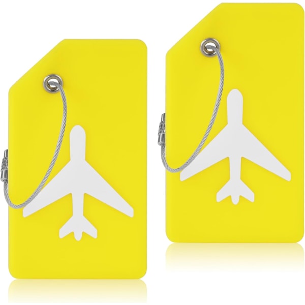2 STK bagasjemerker, silikon bagasjemerker, koffert-ID-brikkesett, håndveskemerker Reisetilbehør for innsjekket bagasje, håndbagasje og #3 Yellow 2PCS ^1 2PCS