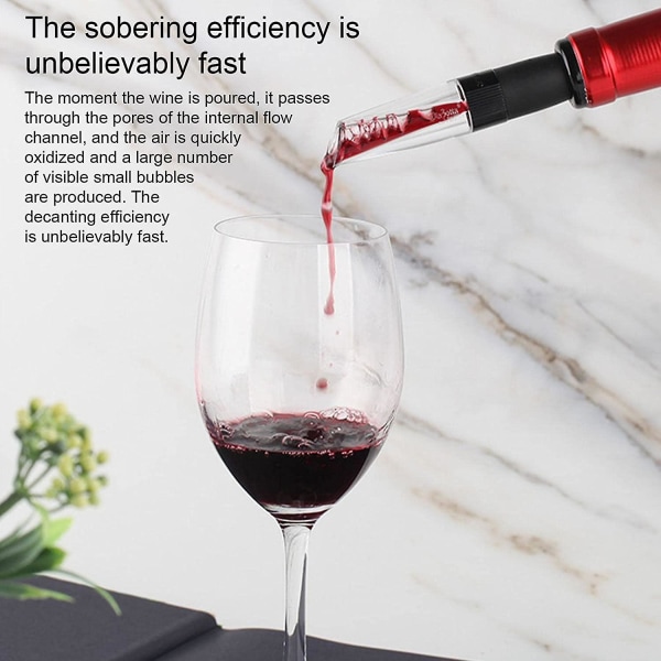 Smart vinkaraffel | Profesjonell festes til de fleste vinflasker for å hjelpe dekantering | Ikke-drypp eller søl, gave til vinelskere, hjemmevintilbehør (1 stk