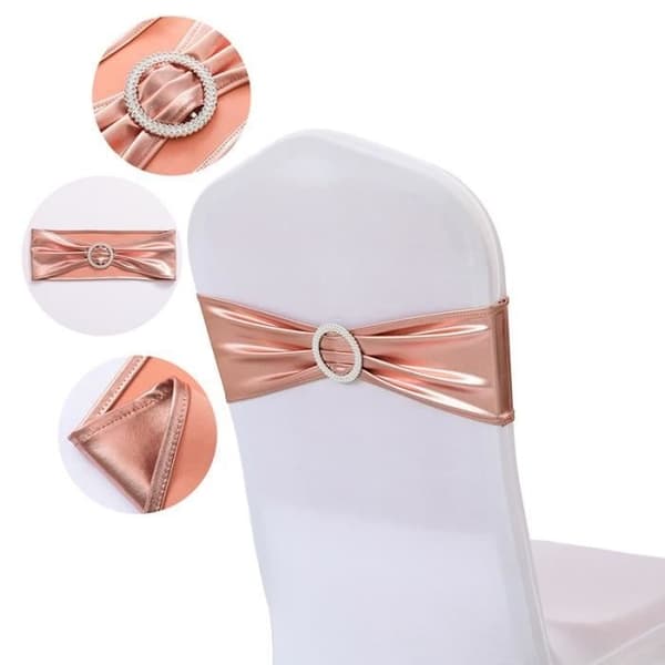 Stolsband - Töjbara - Elastan - Roséguld - 10 stycken