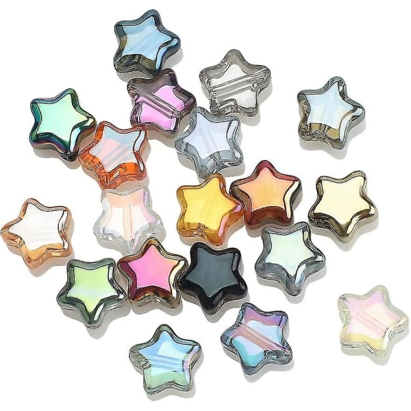 200 kpl tähtihelmiä tähtilasihelmiä värikkäitä tähtihelmiä koruihin rannekorun kaulakorun tekemiseen, 8 mm
