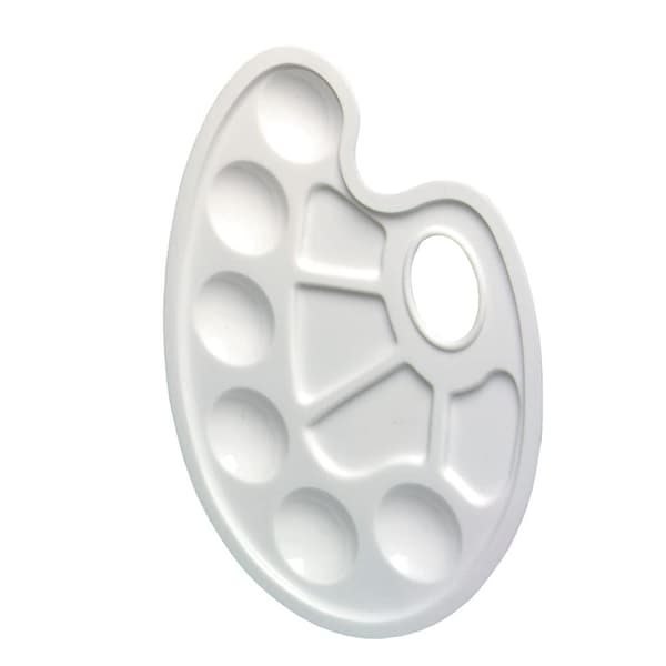 Holitz hvit oval plast malepalett