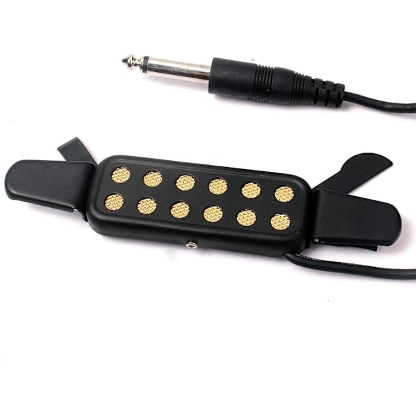 Gitarpickup 12-hulls lydhullsforsterker med 10ft kabel 1/4 tommers jack for 40 tommers / 41 tommers akustiske klassiske folkegitarer jack