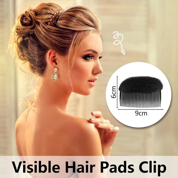 2-paks bump-basesett volumgivende stylinginnsats fletteverktøy hårkamklemme Svampbolle-tilbehør for gjør-det-selv-frisyrer