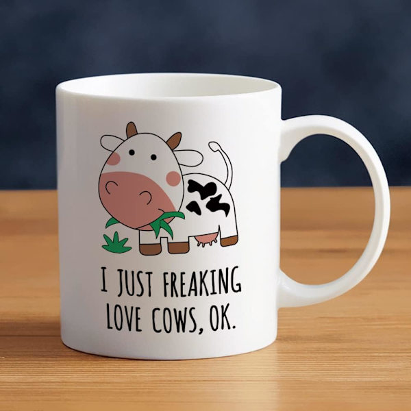 Ku Kaffe Krus, Jeg Elsker Bare Ku, Ok Keramisk Tekopp Kawaii Ku Trykk Krus Gave til Kvinner Hennes Jenter Mor (Ku) Cow