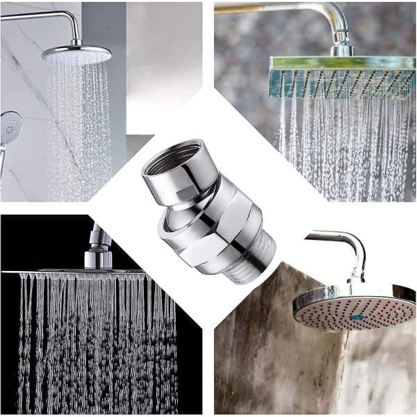 Brusehoved Svingbart Kugleled Adapter Bruseforbindelse Kugleled Justerbar Brusearmforbindelse Til Brusehoved(1stk, Sølv)