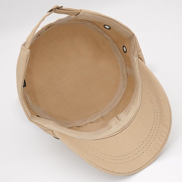 Unisex Cadet Army Cap Justerbar Flat Top Cap Tvättat Bomull Militärhatt Baseballkeps