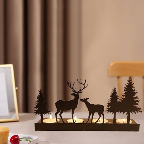 Kynttilänjalka, adventtiseppele, musta 4 cm, teekuppi, kynttilä, pöytäkynttilä, kynttilänjalka, metalli, moderni, kynttilänjalka, lohkokynttilä, for 1 pc.