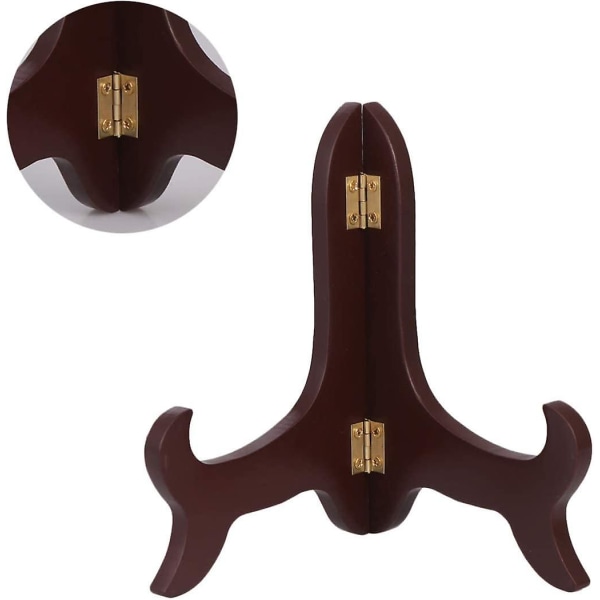 Plate Display Stand Vintage Wooden Easel Display Photo Holder Stand For Displaying Picture Books Decorative Plates Tablets (1pc, Brown)