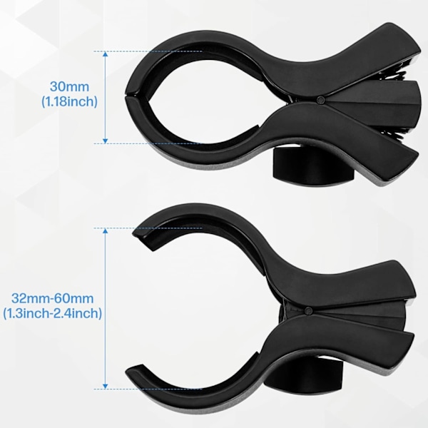 1 stk. Opgraderet mikrofonklemmeholder, justerbar mikrofonholder til mikrofoner med en ydre diameter mellem 32 mm og 60 mm, med 5/8\" til 3/8\" skrue Ada 1 PCS