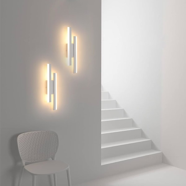 Moderne LED-væglamper, 16W akryl LED-indendørsvæglampe, 3000K varmt hvidt, lang LED-væglampe, væglampe til soveværelse 3000k Warm White  White