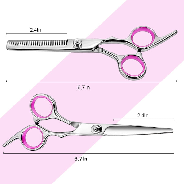 Frisörsaxar Tunnsaxar Set, Frisörsaxar, 10-delad Professionell Barberare Set Rosa Frisörsaxar 8-piece set