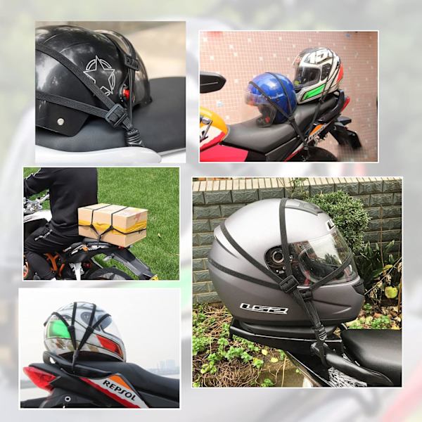 Cykelbagageremme, Cykelstativremme, Robust Bungee-remme med Kroge, Elastiske Remme med Skydebeslag, Motorcykel Cargo Net, Elastisk Rem black