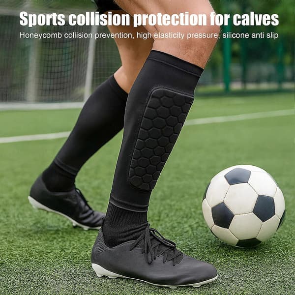 Fodboldbenskinner - med bikagepuder - til fodbold Black