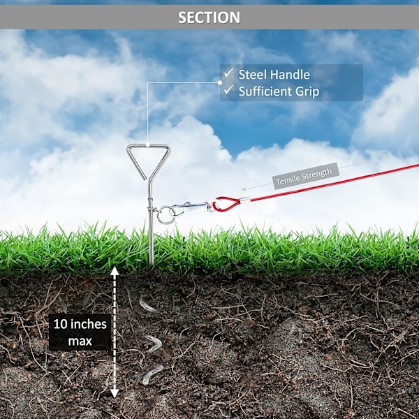 1 x 16 tuuman koiran maapiikki, teräksinen kierre, raskas maapiikki, koiran kiinnityspiikki, ulkokäyttöön tarkoitetut koiratarvikkeet koiraketjuille ulkokäyttöön tarkoitettuun kiinnityskaapeliin (Sta Stake Only 1 X 40cm