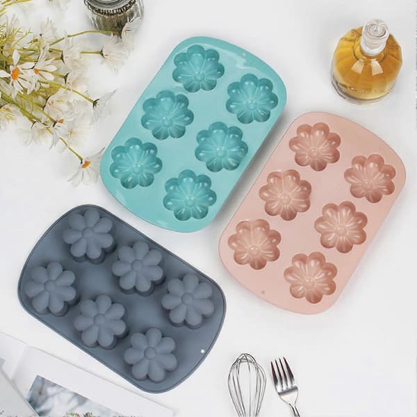 Non-Stick Blomster Silikoneform - til budding - til DIY Blue