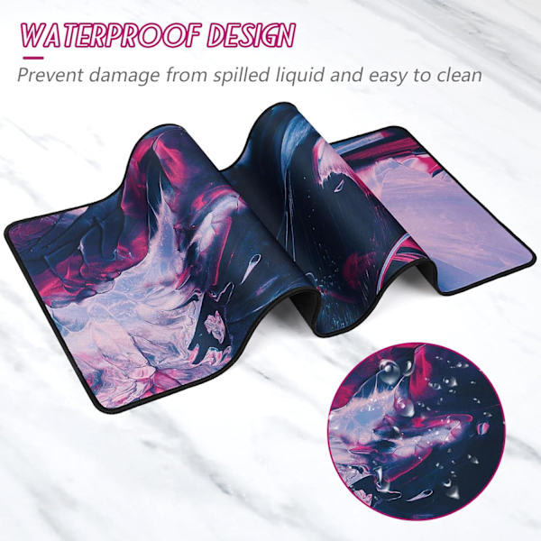 Musematte Gaming Stor Skrivebordsmatte (31,5 x 11,8 x 0,12 tommer) Vaskbar Musematte Bærbar PC-Skrivebordsmatte, Japansk Musematte med Sklisikker Gummibase, Utvid mouse pad Y18 XL