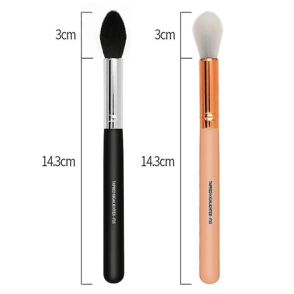 2 stk Flame Makeup Brush Highlight Brush Flame Type Løs Powder Blush Trimming og lysnende børste Skjønnhetsverktøy