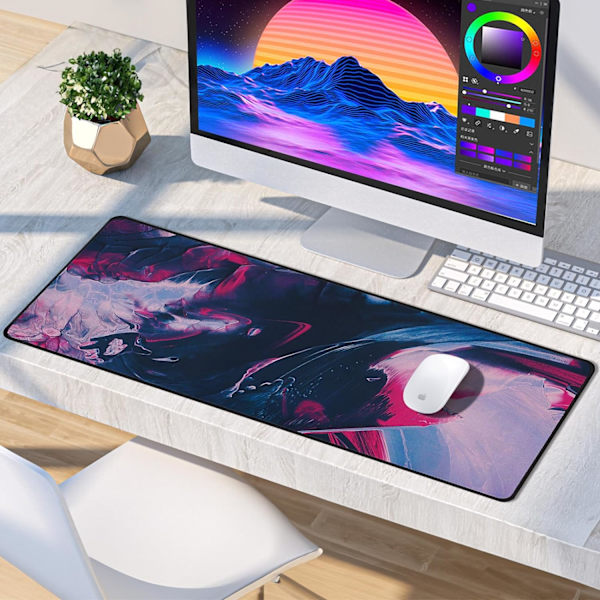 Musemåtte Gaming Stor Skrivebordsunderlag (31,5 x 11,8 x 0,12 tommer) Vaskbar Musemåtte Bærbar Computer Skrivebordsunderlag, Japansk Musemåtte med Skridsikker Gummibase, Udvid mouse pad Y18 XL