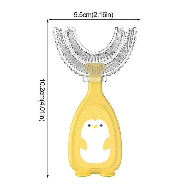 Poikatyttö U-muotoinen hammasharja Puhdistava hammasharja Lahjat Iso 6-12 V keltainen