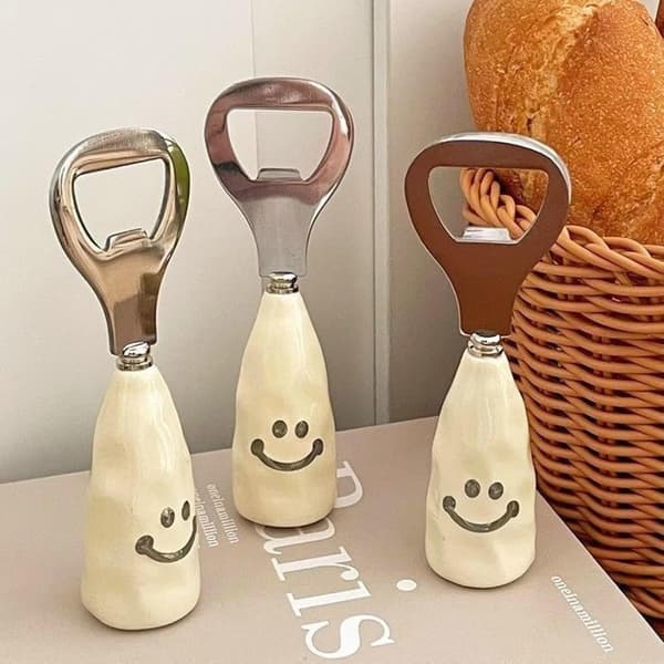 3 søde smiley-ansigt øloplukkere