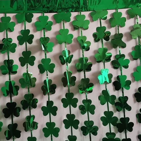 1x2m St. Patrick's Day Irske Dag Hjem Dekorative Grøn Shamrock Dør Gardin