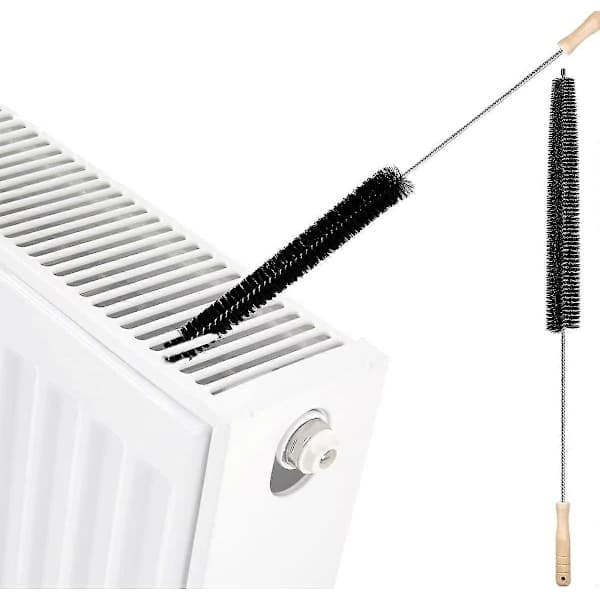 2 st elementrengöringsborstar flexibel elementdammvippa med trähandtag (73 cm)