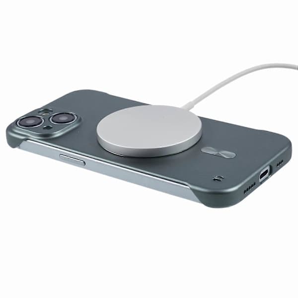 Etui til iPhone 13 kompatibel med MagSafe Hard PC rammeløst telefonetui - Grøn