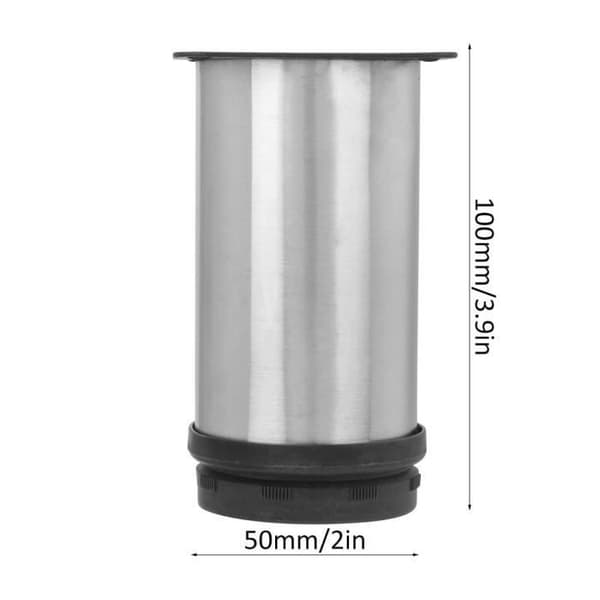 Möbelben - EBTOOLS - 4 runda ben - Justerbara - Rostfritt stål - 50 x 100 mm