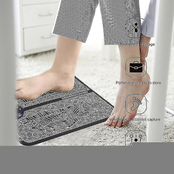 Ems Fodmassage Måtte Elektrisk Pleje Tens Fysioterapi Massageapparat Fod Muskel Re