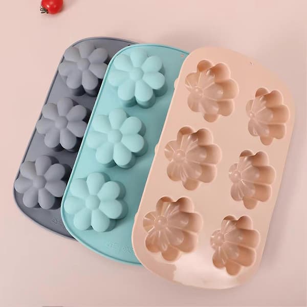 Non-Stick Blomster Silikoneform - til budding - til DIY Blue