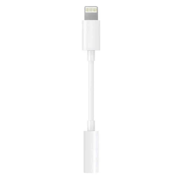 Lightning til 3,5 mm AUX - iPhone / Apple - Hovedtelefonadapter Hvid