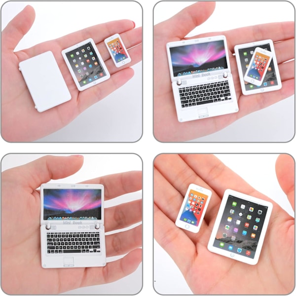 1:12 Metall Simulering Bärbar Dator Surfplatta Smartphone Mini 3 st/set - Dockhus Miniatyrer Dator Scen Simulering Möbler Tillbehör Dockor Hus