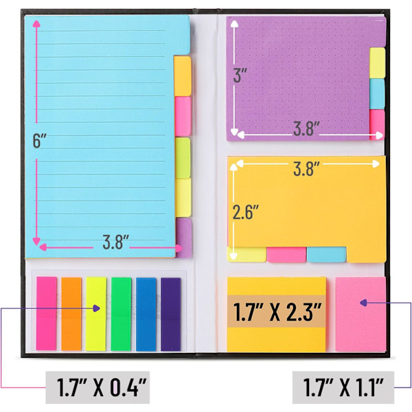 Bibel Sticky Notes Sæt, 410 Pakke, Skole, Kontorartikler, Planlægger Sticky Note Dividers Tabs, Bognoter Vibrant 1 Set