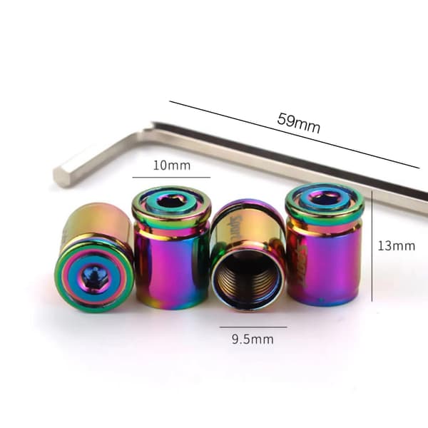 4 stk. Dekkventilhetter, bildekkventilhetter, automatisk dekkventilhetter, tyverisikre dekkventilhetter