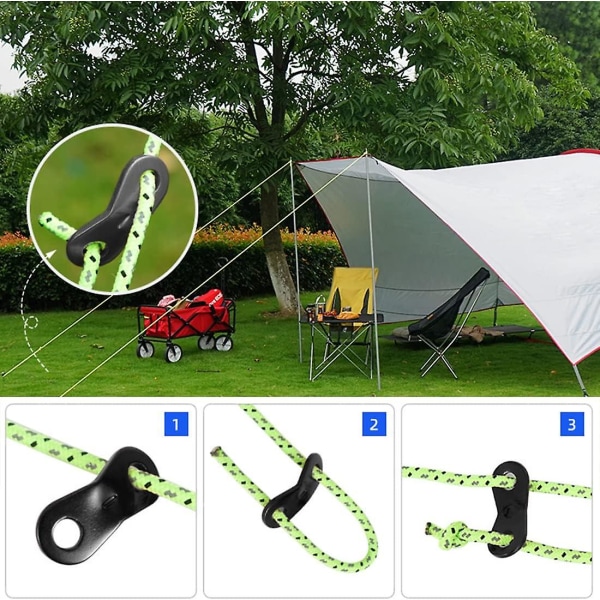 20 st Tältlina Spännare Aluminiumlegering Camping Spännare Hacke Linjusterare Hållbar Halkskydd För Tält Presenning Vandring Camping