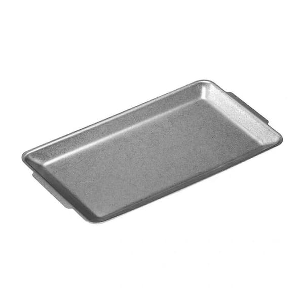 Vintage bakke i rustfrit stål – Retro industriel grillfad – til servering derhjemme og camping M