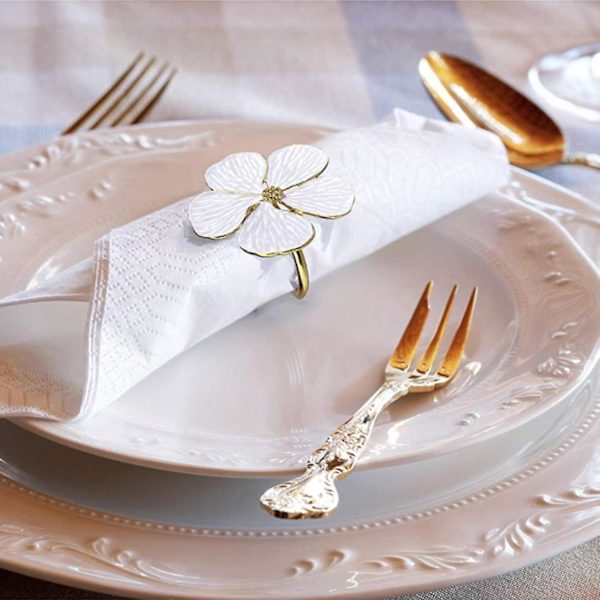 6 stk Blomsterserviettring, fl Serviett Les Serviett H Spisebord Dekking R For Wedd