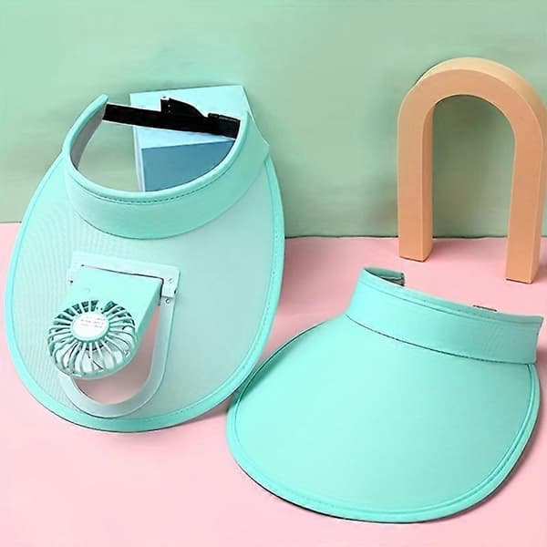 Grøn slikfarve USB genopladelig kølepladehætte Sommer kølepladehætte Voksen kølepladehætte
