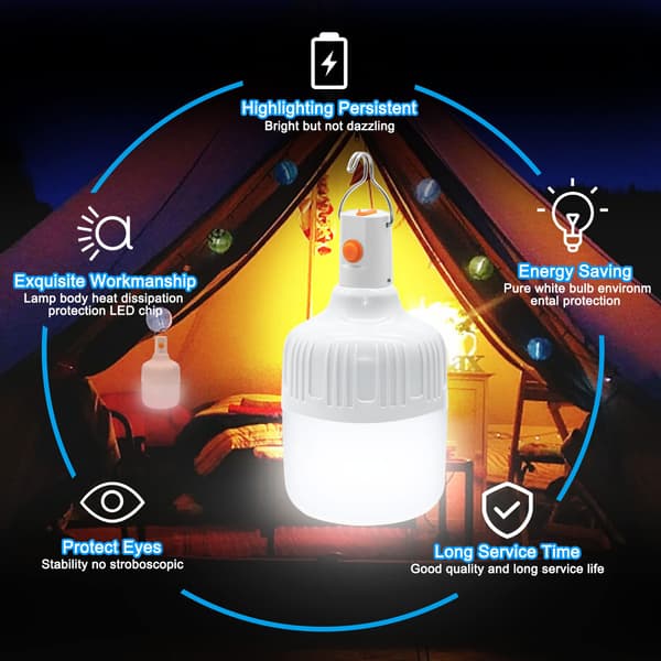 Camping Lanterner, 2-pakning Bærbare Dimbar LED Camping Lanterner, 800 Lumen, 2 Lysmoduser, Vanntette Campinglys