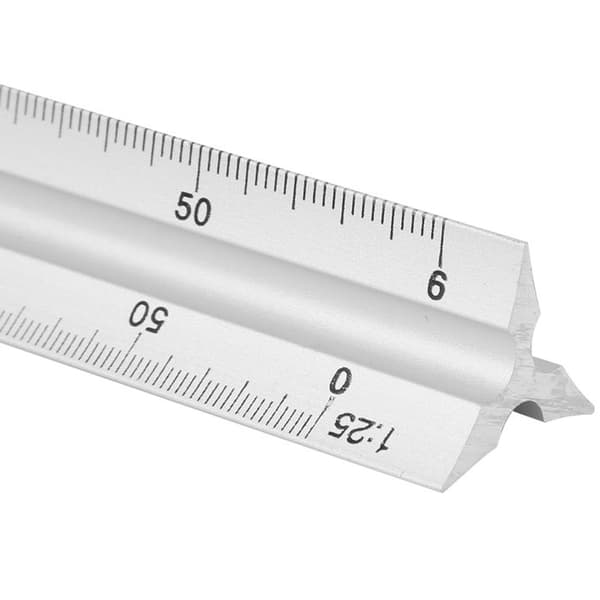 NO Triangulär skalstock 30 cm, multifunktionell teknisk mätlinjal för kontoret
