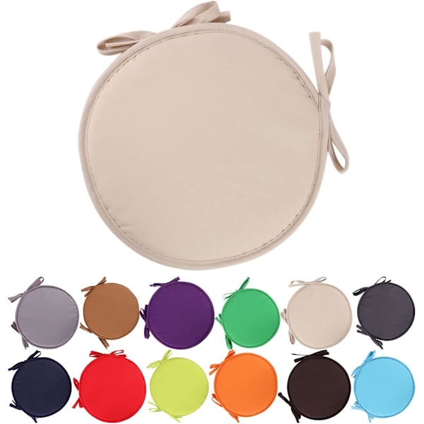 Färgglada inomhus/utomhus stolsdynor runda sittdynor trädgård uteplats hemkuddar - diameter 30cm/38cm, uteplatsmöbler kuddfodral, runda sittdynor Beige 30cm