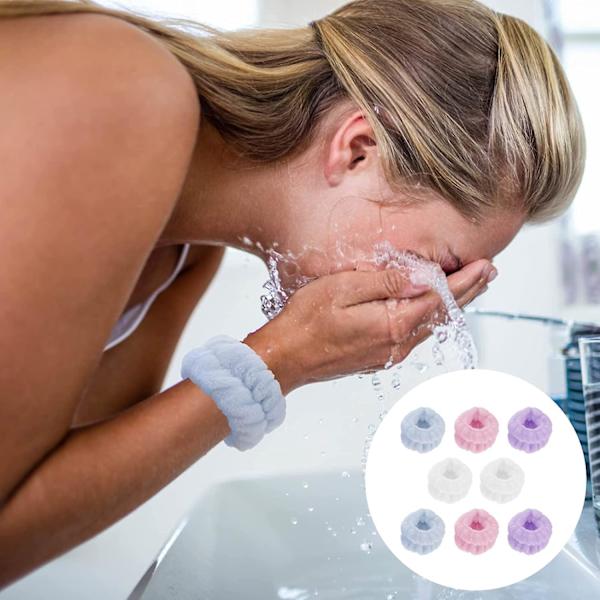 Vaskebånd Mikrofiber Håndled Vask Håndklæde Bånd Vask Ansigt Mikrofiber Vaskebånd Scrunchies Manchetter Til Spa Yoga Sports Bruser (6stk, Multifarvet)