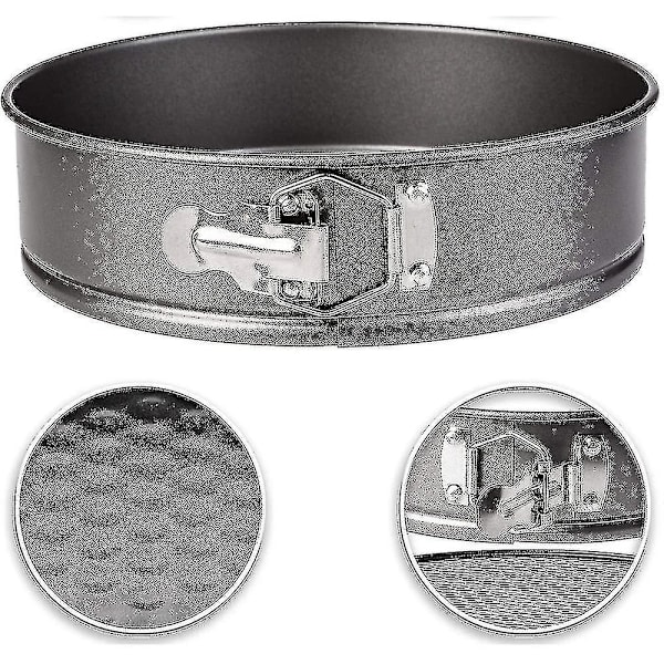Läckagesäker springformspanna med platt botten, för 1/2 receptportion, rund bakform, läckagesäker, non-stick belagd - Svart