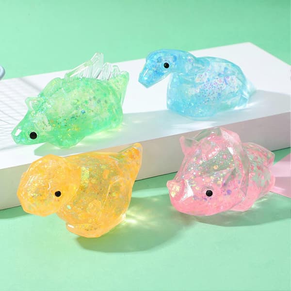 Dinosaurformet klemmelegetøj – Glitter Blød Klemme – til Børn Voksne Langsom Rebound Fidget