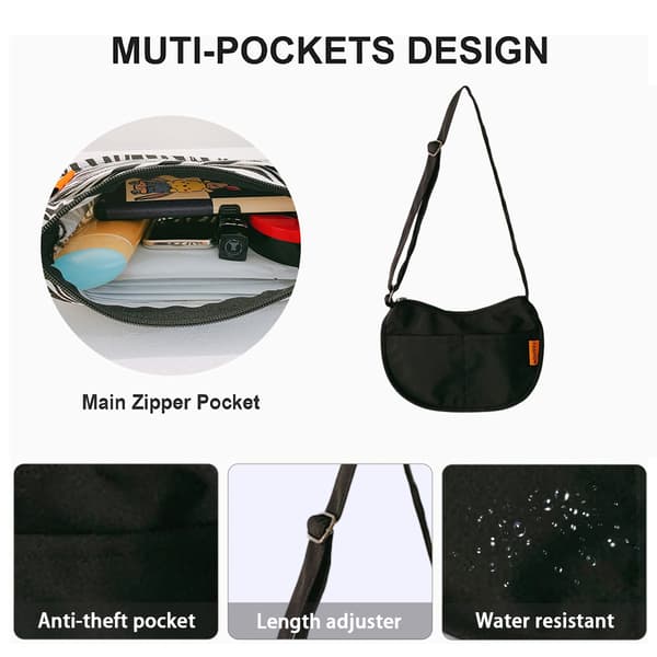 Messenger bag for jenter uformell og enkel dumpling bag for barn black