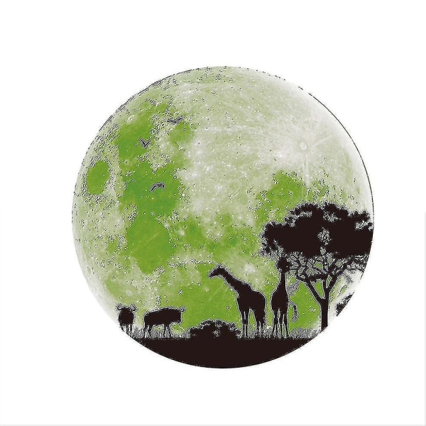 Creative Forest Animal Luminous Full Moon Wall Sticker Home Decor Decal